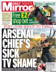 Daily Mirror () Newspaper Front Page for 1 August 2017