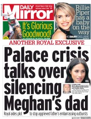 Daily Mirror () Newspaper Front Page for 1 August 2018