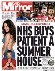 Daily Mirror () Newspaper Front Page for 1 September 2015