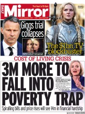 Daily Mirror () Newspaper Front Page for 1 September 2022