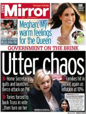 Daily Mirror () Newspaper Front Page for 20 October 2022