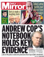 Daily Mirror () Newspaper Front Page for 20 November 2019