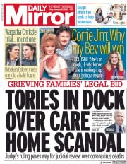 Daily Mirror () Newspaper Front Page for 20 November 2020