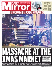 Daily Mirror () Newspaper Front Page for 20 December 2016