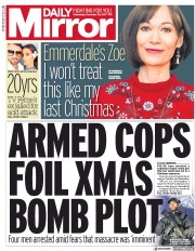 Daily Mirror () Newspaper Front Page for 20 December 2017
