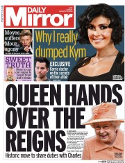 Daily Mirror () Newspaper Front Page for 20 January 2014