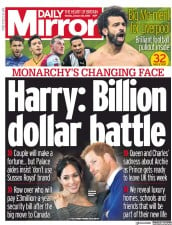 Daily Mirror () Newspaper Front Page for 20 January 2020