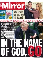 Daily Mirror () Newspaper Front Page for 20 January 2022