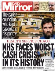 Daily Mirror () Newspaper Front Page for 20 February 2016