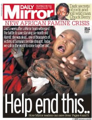 Daily Mirror () Newspaper Front Page for 20 March 2017