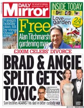 Daily Mirror () Newspaper Front Page for 20 March 2021