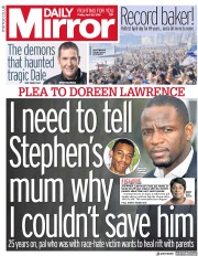 Daily Mirror () Newspaper Front Page for 20 April 2018