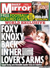 Daily Mirror () Newspaper Front Page for 20 June 2013