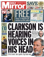 Daily Mirror () Newspaper Front Page for 20 June 2015