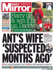 Daily Mirror () Newspaper Front Page for 20 June 2018