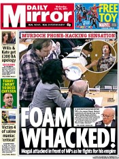 Daily Mirror () Newspaper Front Page for 20 July 2011