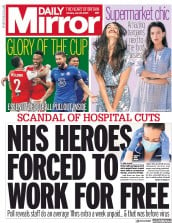 Daily Mirror () Newspaper Front Page for 20 July 2020