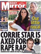 Daily Mirror () Newspaper Front Page for 20 August 2013