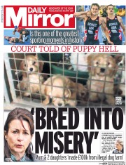 Daily Mirror () Newspaper Front Page for 20 September 2016
