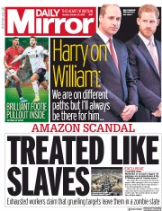 Daily Mirror () Newspaper Front Page for 21 October 2019