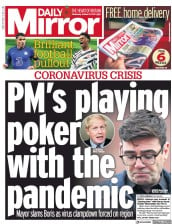 Daily Mirror () Newspaper Front Page for 21 October 2020