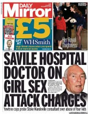 Daily Mirror () Newspaper Front Page for 21 November 2013