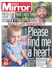 Daily Mirror () Newspaper Front Page for 21 November 2018