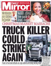 Daily Mirror () Newspaper Front Page for 21 December 2016