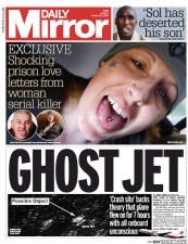 Daily Mirror () Newspaper Front Page for 21 March 2014