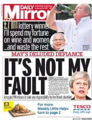 Daily Mirror () Newspaper Front Page for 21 March 2019