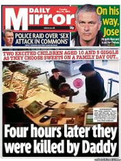 Daily Mirror () Newspaper Front Page for 21 May 2013