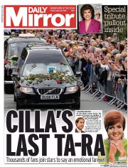 Daily Mirror () Newspaper Front Page for 21 August 2015
