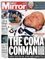 Daily Mirror () Newspaper Front Page for 22 October 2014
