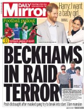 Daily Mirror () Newspaper Front Page for 22 October 2018