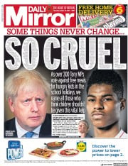 Daily Mirror () Newspaper Front Page for 22 October 2020