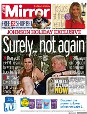 Daily Mirror () Newspaper Front Page for 22 October 2022