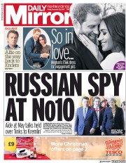 Daily Mirror () Newspaper Front Page for 22 December 2017