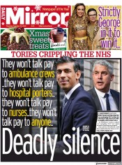 Daily Mirror () Newspaper Front Page for 22 December 2022