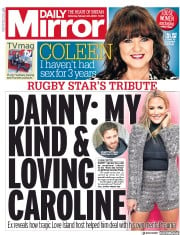 Daily Mirror () Newspaper Front Page for 22 February 2020