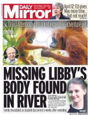 Daily Mirror () Newspaper Front Page for 22 March 2019