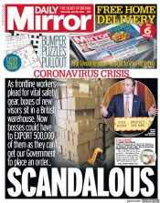 Daily Mirror () Newspaper Front Page for 22 April 2020