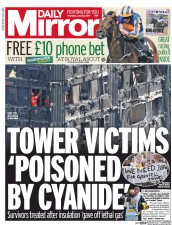 Daily Mirror () Newspaper Front Page for 22 June 2017