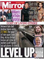 Daily Mirror () Newspaper Front Page for 22 June 2022