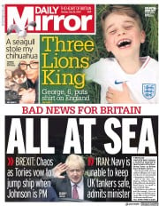 Daily Mirror () Newspaper Front Page for 22 July 2019