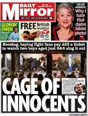 Daily Mirror () Newspaper Front Page for 22 September 2011