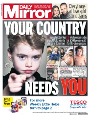 Daily Mirror () Newspaper Front Page for 23 February 2018