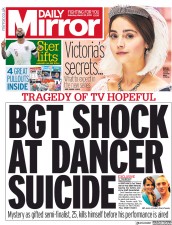 Daily Mirror () Newspaper Front Page for 23 March 2019
