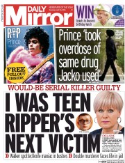 Daily Mirror () Newspaper Front Page for 23 April 2016