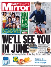 Daily Mirror () Newspaper Front Page for 23 April 2021