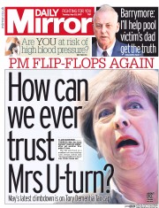 Daily Mirror () Newspaper Front Page for 23 May 2017